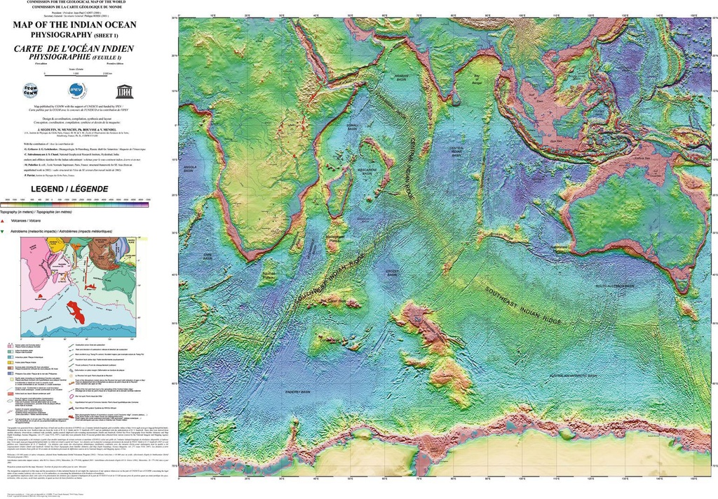 Carte structurale de l'Océan Indien