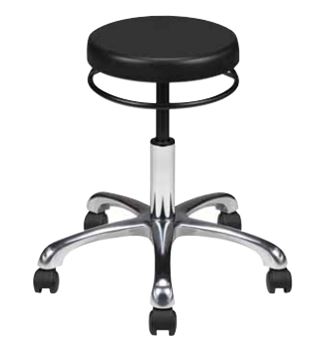 Tabouret réglable par vérin à roulettes