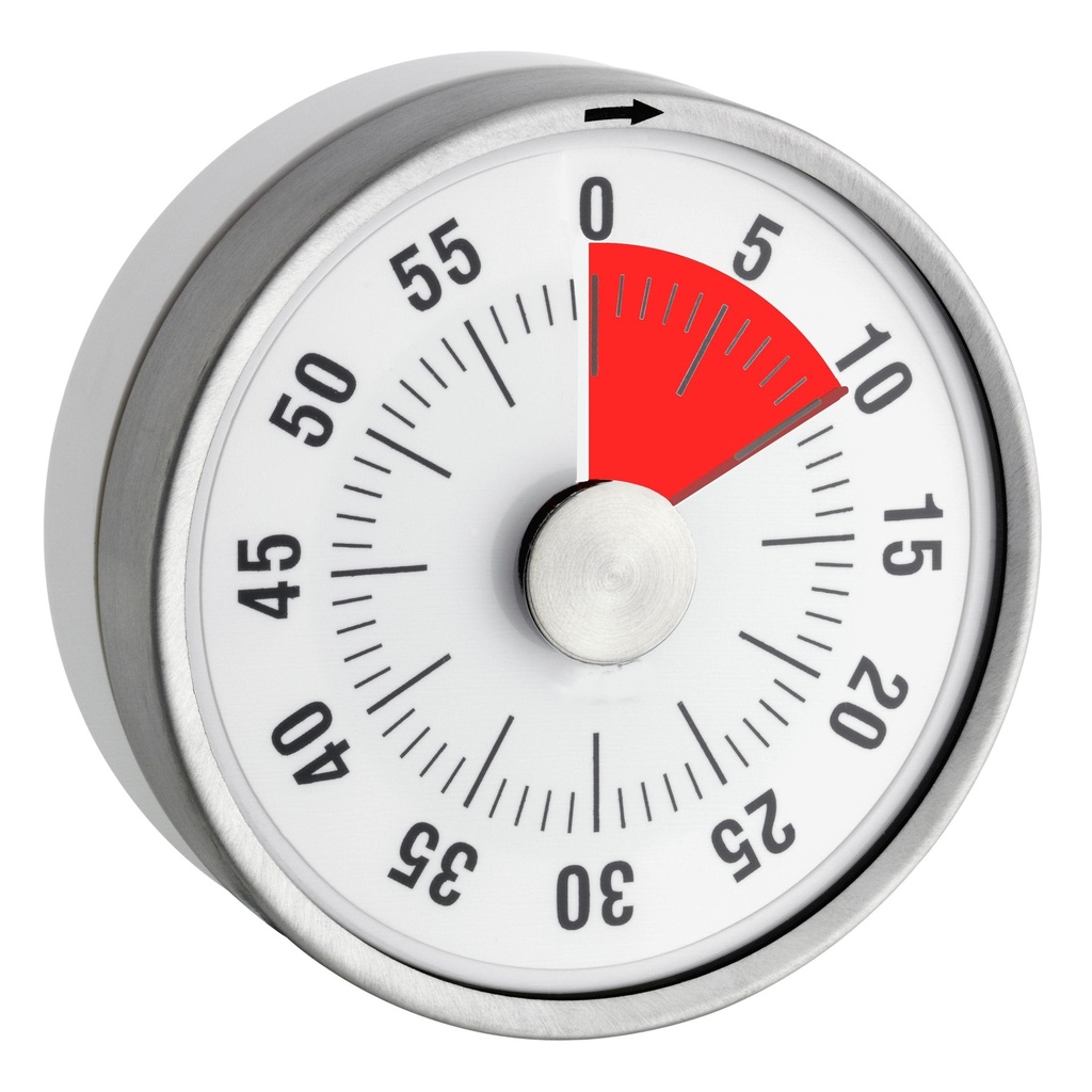 [314007] Minuteur mécanique 60 minutes avec zone rouge du temps restant