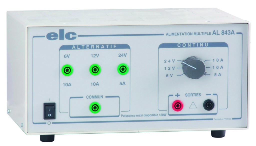 Alimentation fixe AL843A 6-12 V/10 A ou 24 V/5 A  ELC