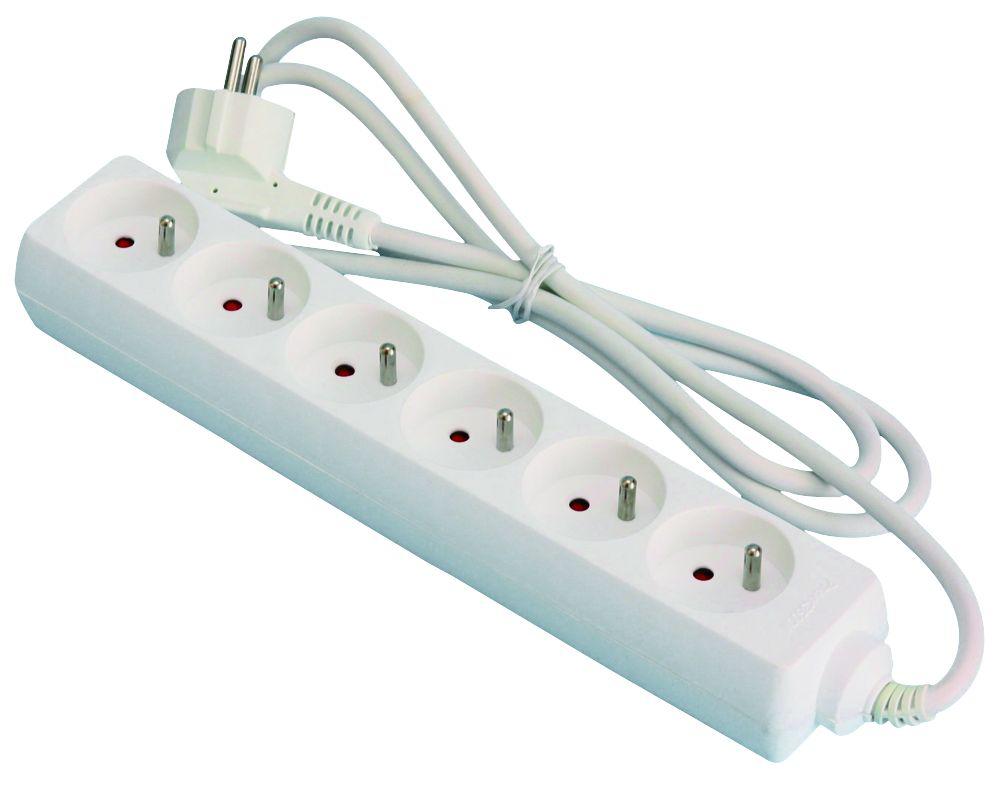 Bloc multiprise 6 prises - 1 m