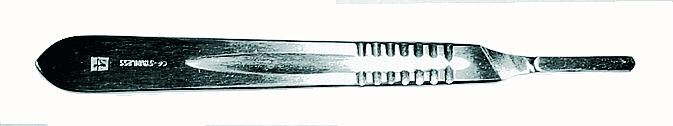 Manche de scalpel n°4 en inox 