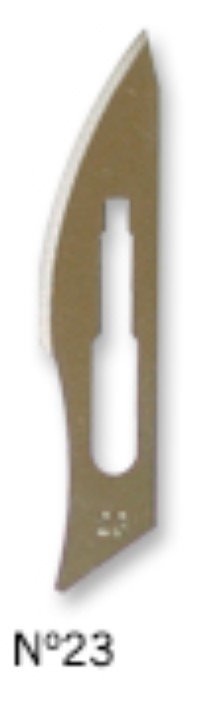 [#411011-S03652] Lames stériles n°23 pour scalpel manche n°4 - lot de 100