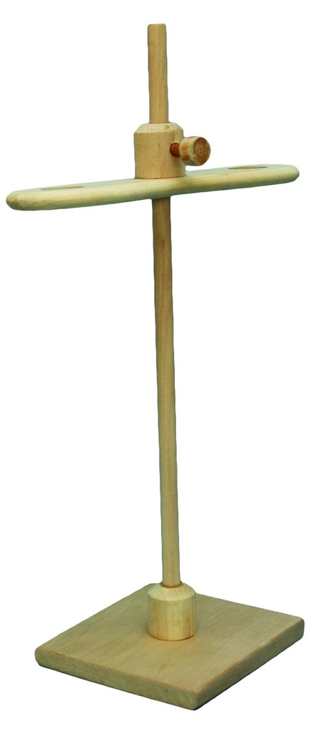 Support double en bois pour entonnoirs ou ampoules à décanter