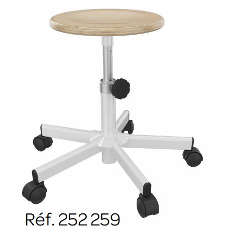 Tabouret à roulettes hauteur réglable 400-530 mm