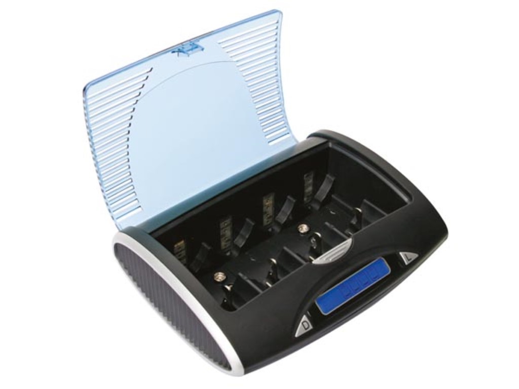 [#401086-S03651] Chargeur/déchargeur rapide universel pour accus NimH avec afficheur LCD et sortie USB