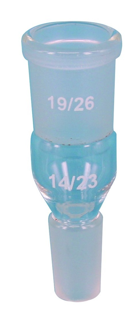 [532066] Adaptateur en verre rodé mâle 14/23 - femelle 19/26