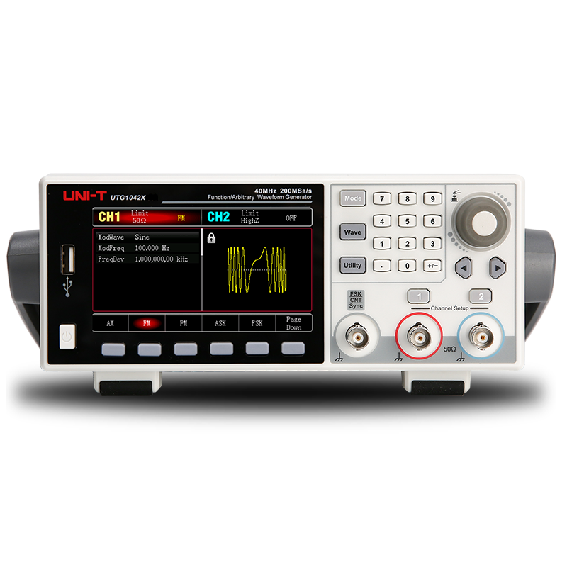 Générateur de fonctions DDS avec écran couleur 2 voies 1 µHz-20 MHz Uni-T UTG1022X