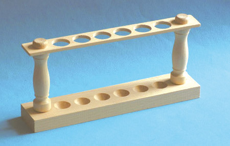 Support bois pour 6 tubes hémolyse dia. 13-14 mm