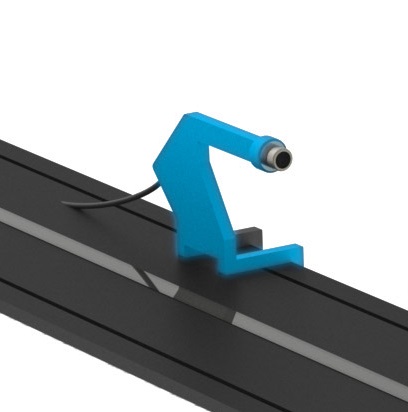 Récepteur droit (bleu) pour rail Sonodis