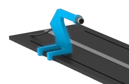 Récepteur gauche (bleu) pour rail Sonodis