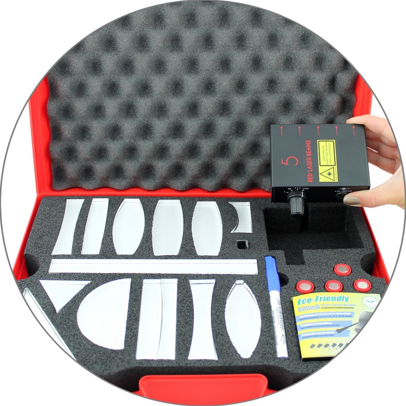 [#004088-S58352] Kit optique géométrique magnétique + laser 5 faisceaux rouge