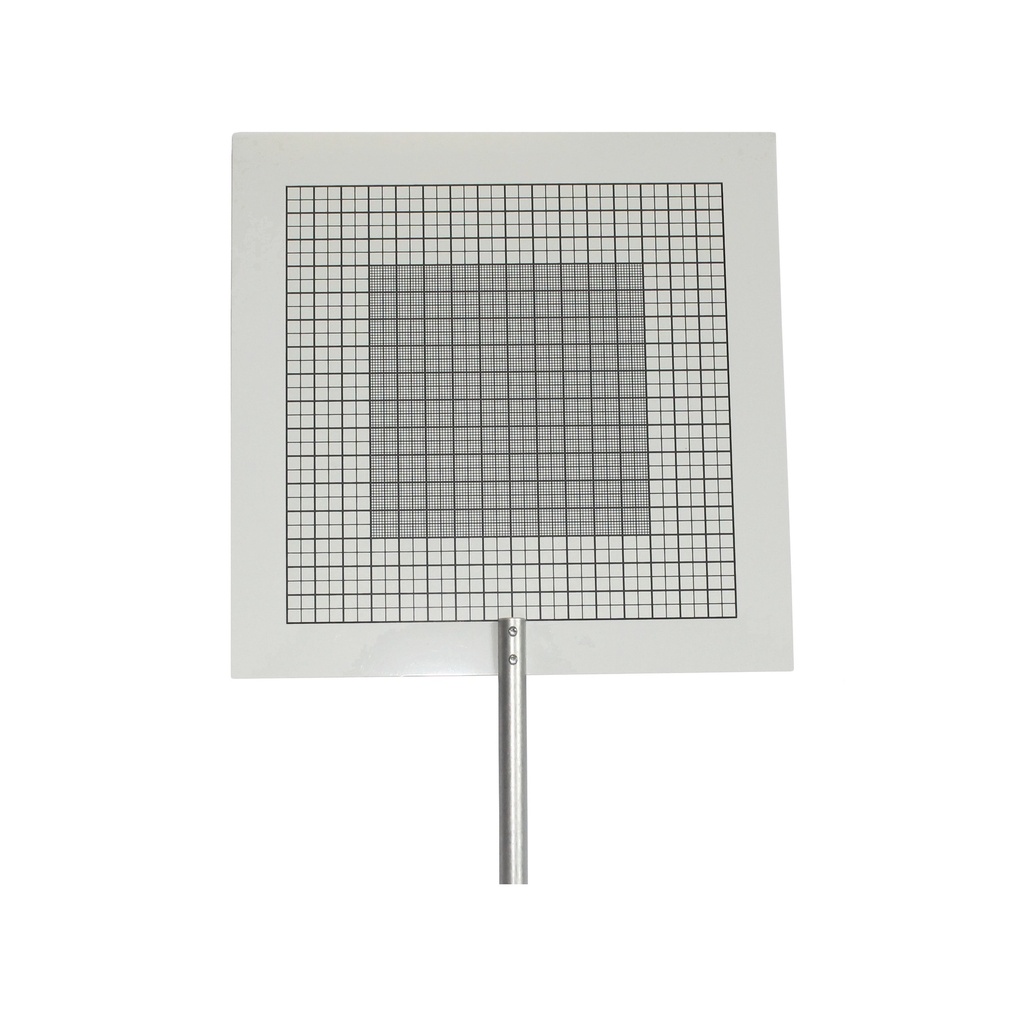 [004301-S57936] Ecran PVC blanc 200x200 mm sur tige dia. 10x70 mm pour banc d'optique