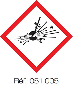 Boîte d'étiquettes adhésives CLP 26x26 mm - SGH01 à SGH09 - Boîte de 500