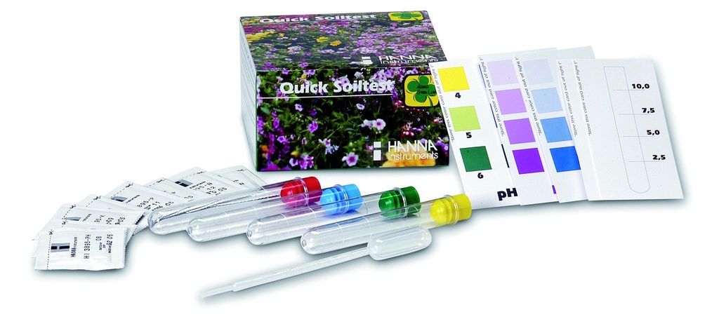 Kit d'analyse NPK pH d'un sol - 10 tests par paramètre