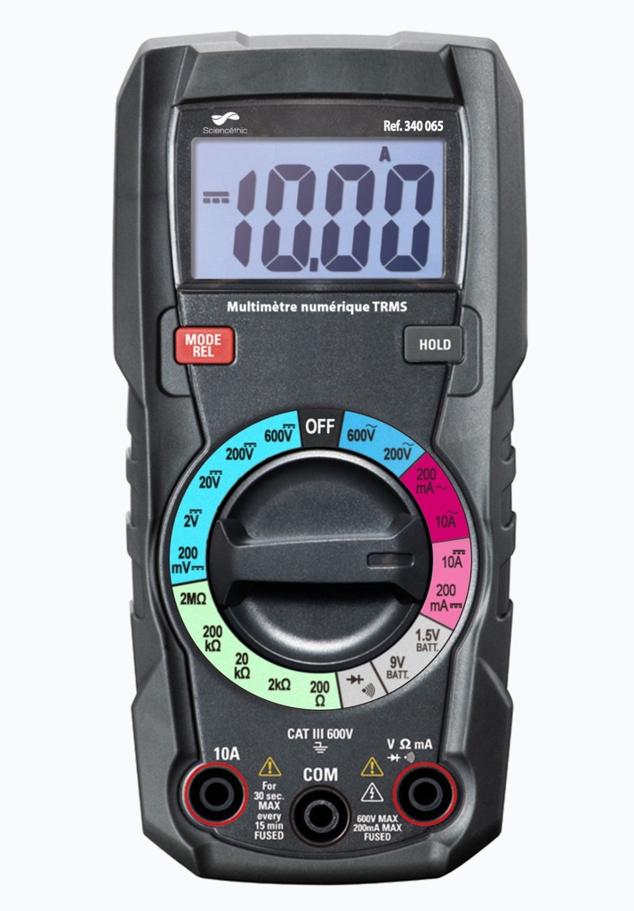 Multimètre compact à calibres manuels TRMS Didactique