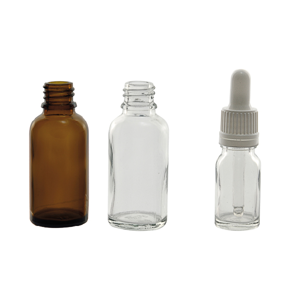 [#505223] Flacon compte-gouttes avec bouchon tétine DIN18 (10 mL, Transparent)