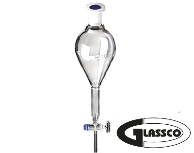 Ampoule à décanter sphérique type Gilson - Clé en verre - Glassco®