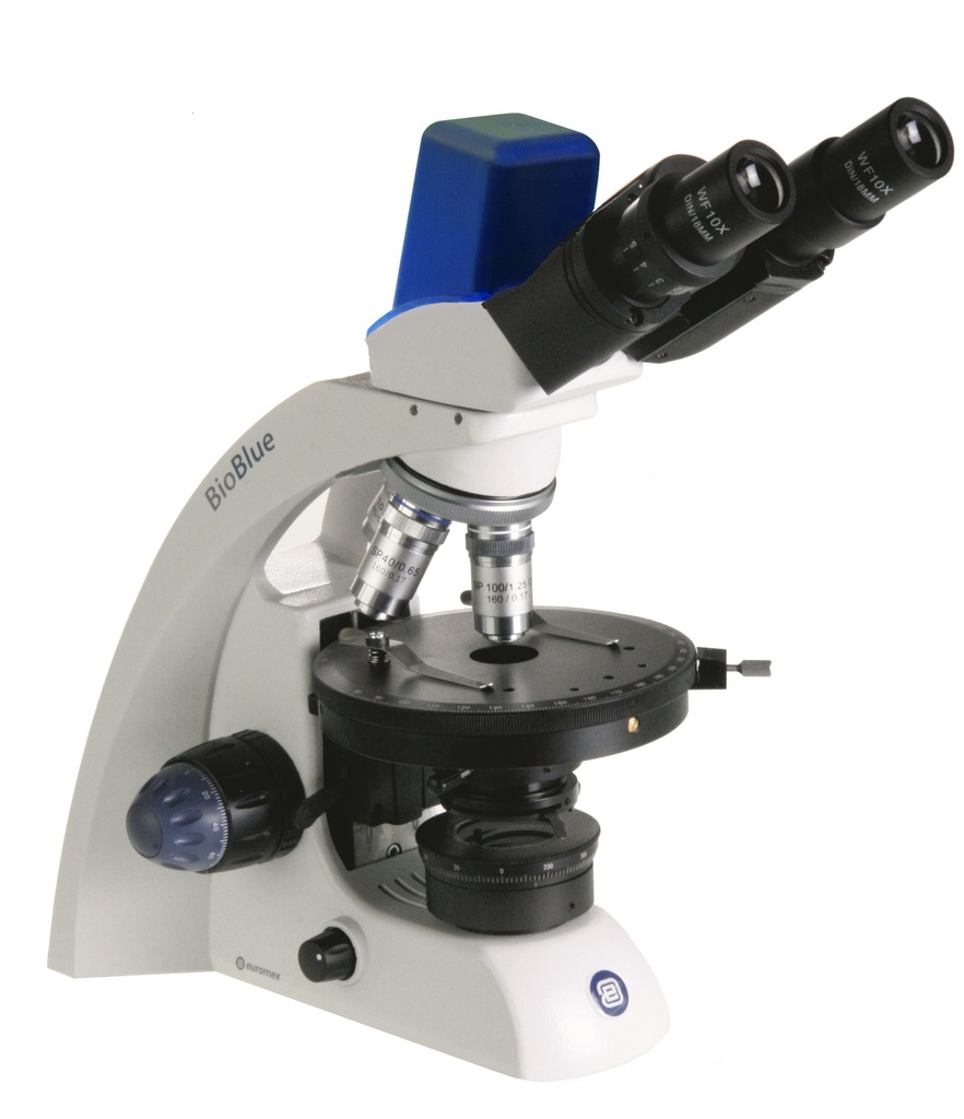 Microscope binoculaire BioBlue Polarisant x1000 avec caméra numérique 5 MP 