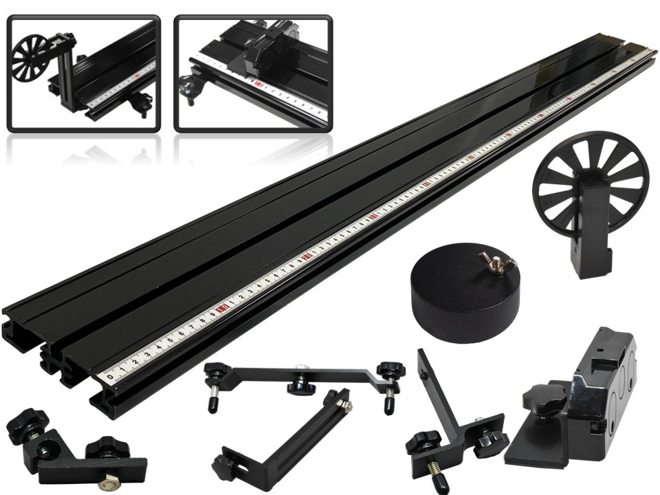 Banc de mécanique : Rail 1,2 m et ses accessoires pour Chariot mobile Motion+ (Bluetooth®) Réf. 602088