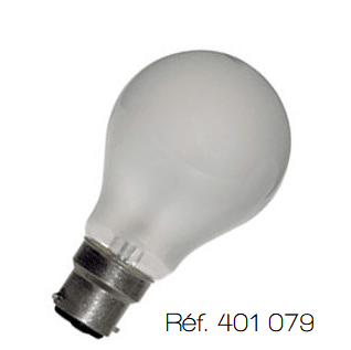 [#401079-S66873] Ampoule tungstène - culot baïonnette B22 - 12 V  (Verre dépoli - 25 W)