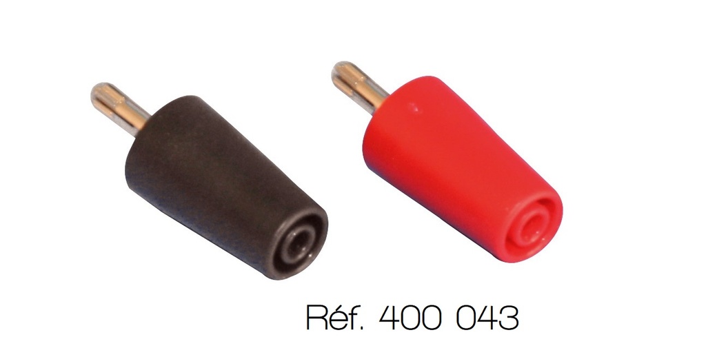 [#400043-S62719R] Adaptateur banane de sécurité double-puits (Rouge)