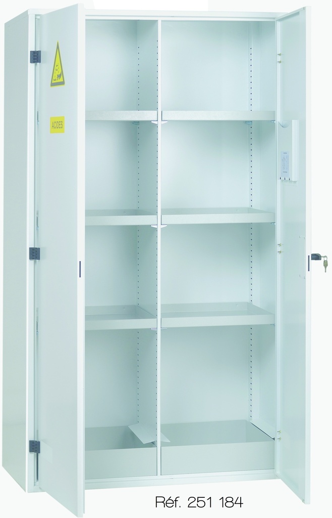 Armoire de sûreté à portes pleines ou transparentes Cyltec - 1950 mm  x 1100 mm  x 500 mm