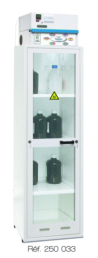[250033-S66241] Armoire de sûreté à ventilation filtrante Trionyx - 2135 mm x 545 mm (1 porte vitrée - Largeur 560 mm - 150 L)