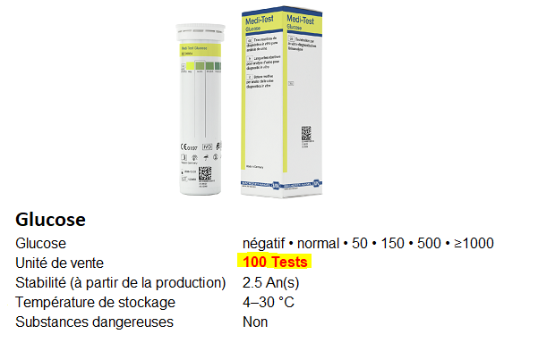 Bandelettes de test d'espèces chimiques en solution