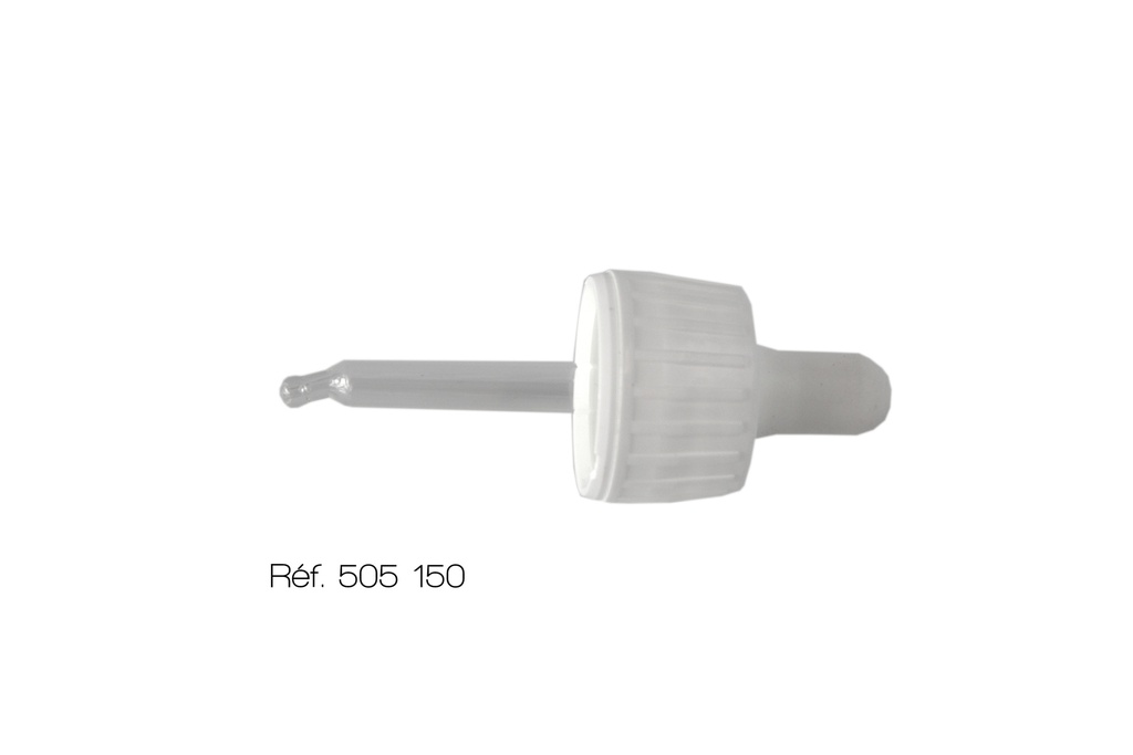 [#505150-S02350] Bouchon tétine pour flacon compte-gouttes PP28 (30 mL)