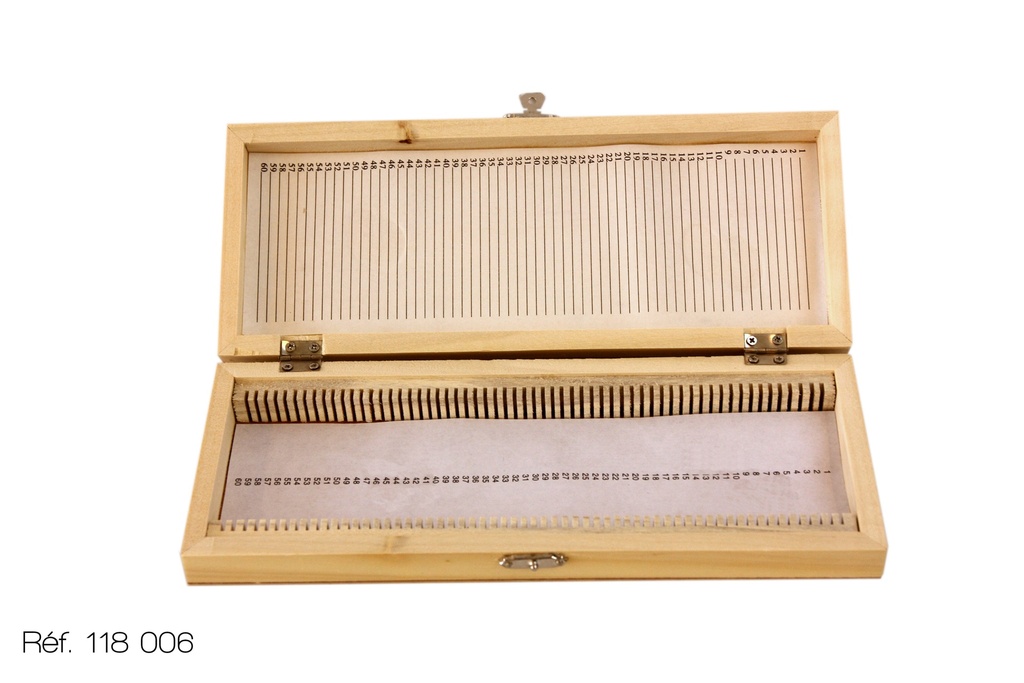 Boîte de rangement en bois pour préparations microscopiques