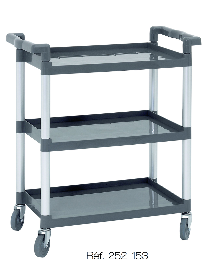 [252153] Chariot roulant de laboratoire (En PVC - 3 plateaux - 830x415x940 mm)