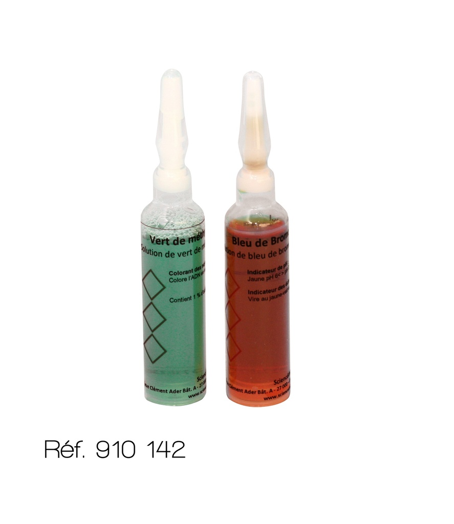 [910142] Colorants en ampoules de 10 mL - lot de 6 (Bleu de méthylène en solution à 0.1%)