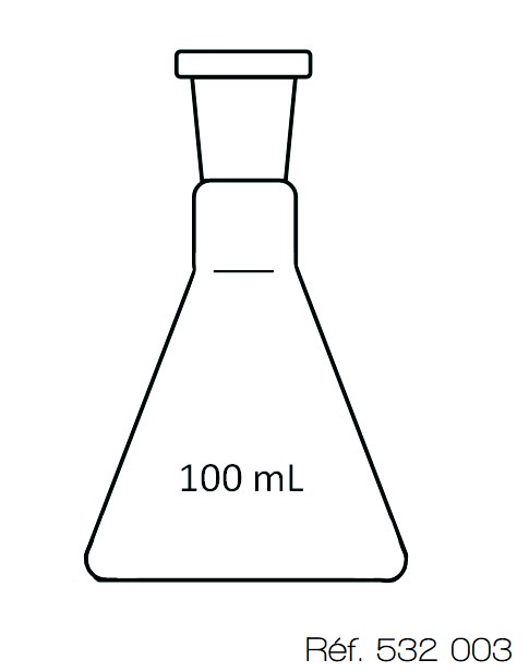 [#532003-S51367] Erlenmeyer à col rodé VB 3.3 - 100 mL (19/26)