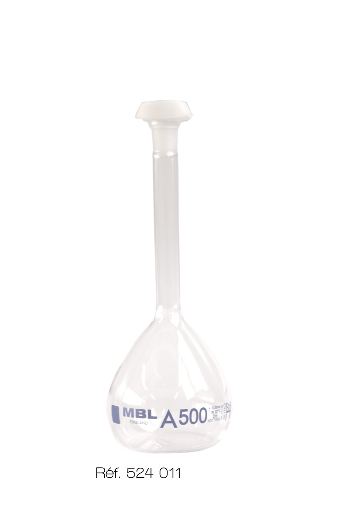 Fiole jaugée bouchée à col rodé - Classe A - MBL®