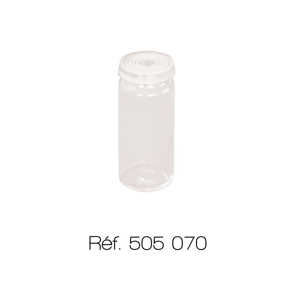 Flacon pilulier en verre blanc