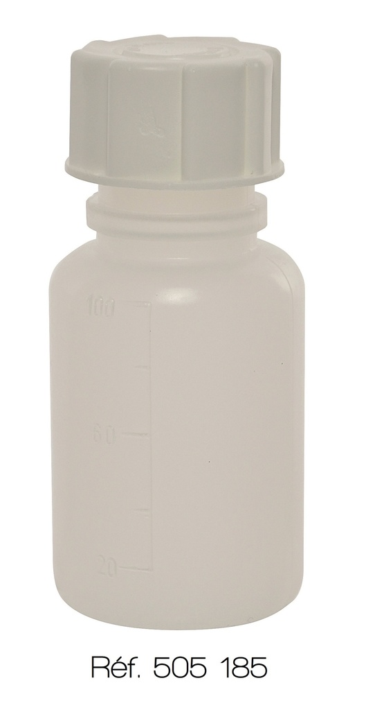 [#505185] Flacon rond à col large en polypropylène (50 mL - 38x88 mm)