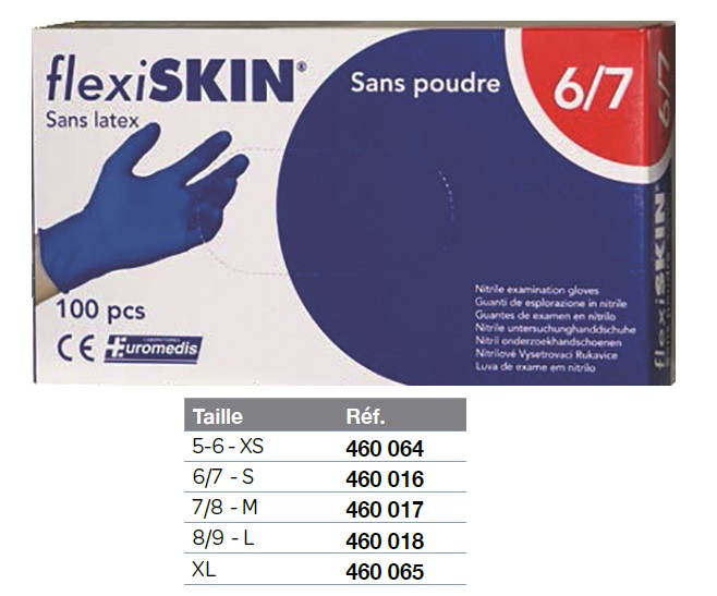 Gants de protection à usage unique en nitrile sans poudre - Boîte de 100