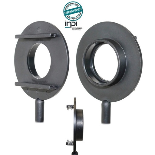 [004139-S65221] Porte-lentille et diapositive Ø 40 mm pour banc d'optique spécial collège