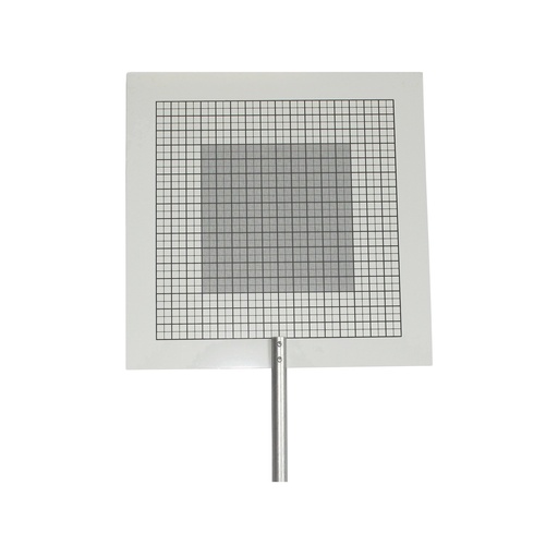 [004301-S57936] Ecran PVC blanc 200x200 mm sur tige dia. 10x70 mm pour banc d'optique