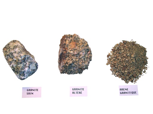 [031015] Kit évolution de la roche au sédiment : altération du granite