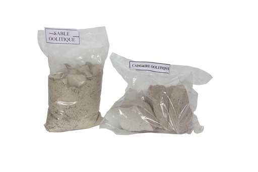 [031067] Échantillons de roche et de sable : Oolitique (lot de 12)
