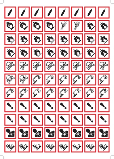 [#051004] Étiquettes adhésives CLP (lot de 100)
