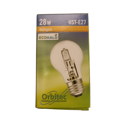 [401095] Ampoule halogène E27 220 V - 28 W - à l'unité