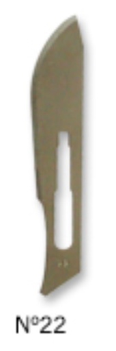 [411077] Lames stériles n°22 pour scalpel manche n°4 - lot de 100