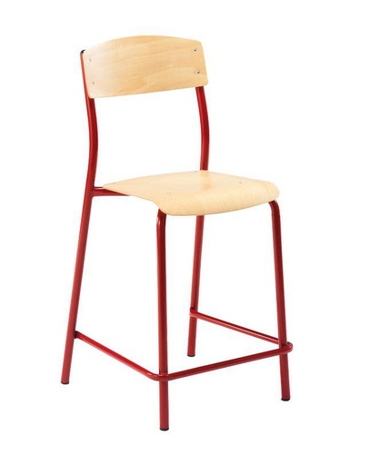 [252104-S62822] Chaise haute à dossier et assise appliqués rivetés