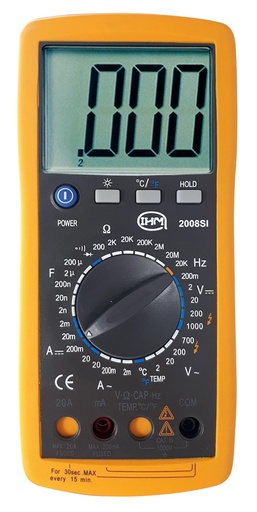 [340043-S03655] Multimètre-Thermomètre avec obturateurs rétractables pour l'aide au branchement