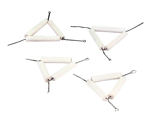 [532074] Triangle de positionnement en acier zingué et tubes en céramique 75 mm