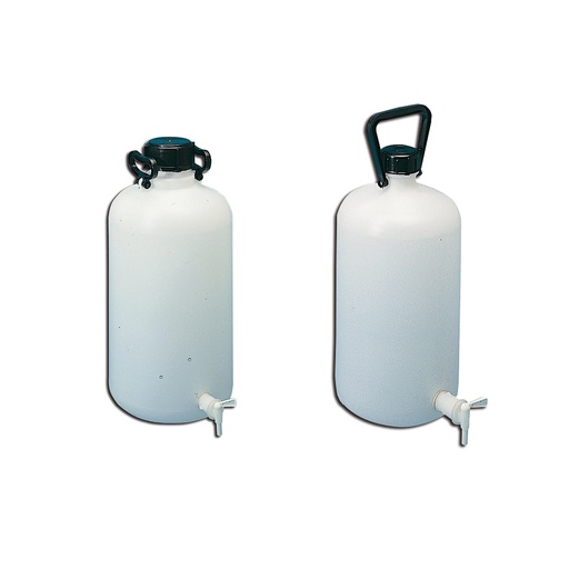Bonbonne cylindrique en PEHD avec robinet