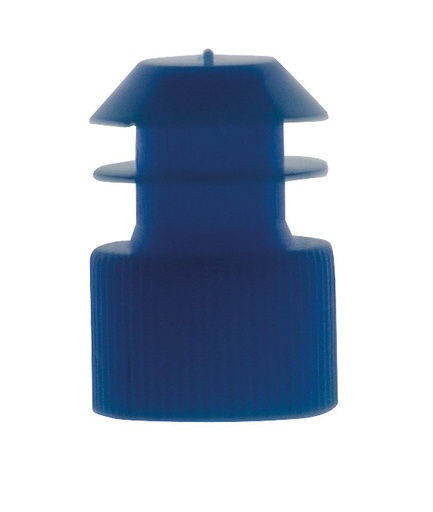 Bouchons bleus en polyéthylène à ailettes pour tubes à essais - Lot de 100